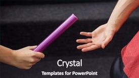  Presentation with baton - Presentation theme having relay race - athlete passing a baton background and a dark gray colored foreground