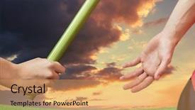  Presentation with baton - Colorful presentation enhanced with relay race - digital composite of athlete passing backdrop and a coral colored foreground