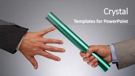  Presentation with partnership - Audience pleasing PPT layouts consisting of relay race - partnership or teamwork concept two backdrop and a gray colored foreground