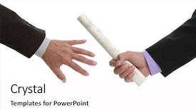 Presentation with partnership - Presentation theme with relay race - partnership or teamwork concept two background and a white colored foreground