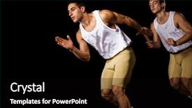  Presentation with baton - Beautiful theme featuring relay race - passing the baton backdrop and a black colored foreground