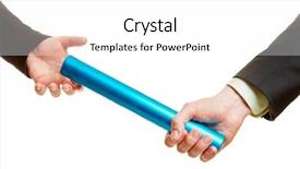  Presentation with team work - Beautiful PPT theme featuring relay race - team work concept with baton backdrop and a white colored foreground