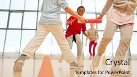  Presentation with physical education - Presentation consisting of relay race in physical education background and a lemonade colored foreground