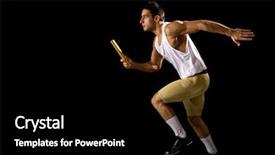  Presentation with race - Amazing PPT theme having relay race backdrop and a black colored foreground