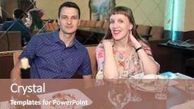  Presentation with feast - Amazing PPT layouts having released - beautiful young couple with model backdrop and a coral colored foreground