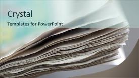  Presentation with newspaper - Theme featuring released - newspaper concept edge of newspaper background and a soft green colored foreground
