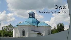  Presentation with airplane night sky cloud - Presentation enhanced with baptism jesus - church and sky with cloudes background and a  colored foreground