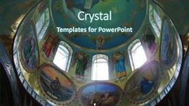  Presentation with baptism - PPT theme enhanced with baptism jesus - dome of church with icons background and a  colored foreground