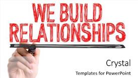  Presentation with relationships - Presentation theme consisting of reliability - hand with marker writing we background and a white colored foreground