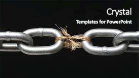  Presentation with rope - Amazing presentation design having reliability - metal chain with link missing backdrop and a black colored foreground