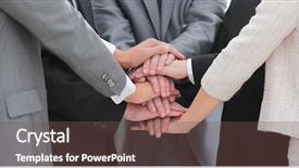  Presentation with business team join hands white - Amazing slides having reliability management - closeup business team with hands backdrop and a tawny brown colored foreground