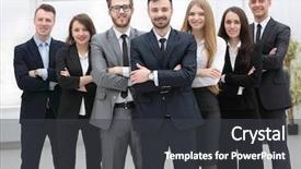  Presentation with team group - Cool new theme with reliability management - group portrait project managers backdrop and a dark gray colored foreground