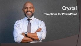  Presentation with black business - Slide deck enhanced with reliability management - successful senior man with folded background and a dark gray colored foreground