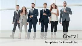  Presentation with team - Slides enhanced with reliability management - young business team starts its background and a light gray colored foreground