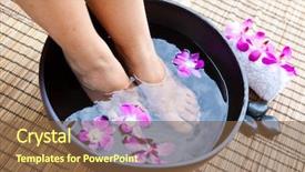  Presentation with orchids - Cool new slides with stress relief - woman's feet in foot spa backdrop and a tawny brown colored foreground