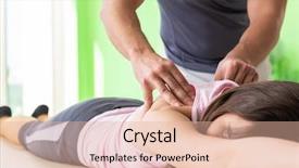  Presentation with chiropractor - Amazing PPT layouts having relief - young doctor chiropractor massaging patient backdrop and a lemonade colored foreground