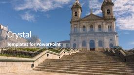  Presentation with church - PPT layouts consisting of religio - igreja do bonfim church background and a teal colored foreground