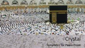  Presentation with religion - Amazing presentation having religion - muslims gathered in mecca backdrop and a light gray colored foreground