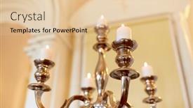  Presentation with christianity - PPT theme consisting of religion and christianity concept - candles burning in orthodox church background and a lemonade colored foreground