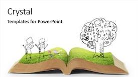  Presentation with fantasy - Slide deck having religion books - book of fantasy stories reading background and a white colored foreground