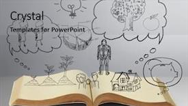  Presentation with fantasy - Presentation having religion books - book of fantasy stories background and a light gray colored foreground