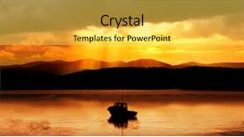  Presentation with fishing boat - Presentation design having religion content - fishing boat and amazing sunset background and a tawny brown colored foreground