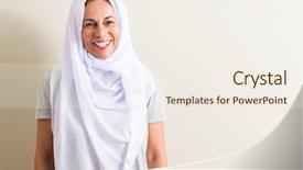  Presentation with education middle school arabic kids - Audience pleasing presentation design consisting of religion content - middle age arabian woman wearing backdrop and a sky blue colored foreground