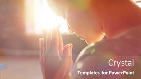  Presentation with faith - Cool new presentation design with religion-faith-and-people-concept backdrop and a coral colored foreground