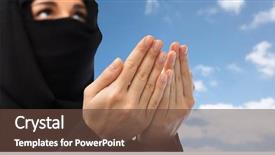  Presentation with religion islam - Cool new PPT theme with religion faith islam and people backdrop and a tawny brown colored foreground