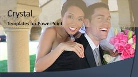  Presentation with bride - Beautiful slides featuring religion marriage - beautiful bride and handsome groom backdrop and a coral colored foreground