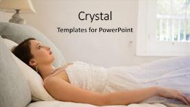  Presentation with bride - Amazing theme having religion marriage - thoughtful bride looking up while backdrop and a  colored foreground