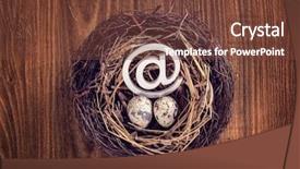  Presentation with mail - Slide deck with religion symbol globe - eggs with mail sign background and a tawny brown colored foreground