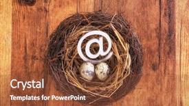  Presentation with mail - Slide set with religion symbol globe - mail sign with eggs background and a tawny brown colored foreground