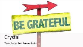  Presentation with thank - PPT theme with religion thank you - be grateful sign isolated background and a sky blue colored foreground