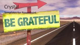  Presentation with road - Amazing slide set having religion thank you - be grateful sign with road backdrop and a  colored foreground