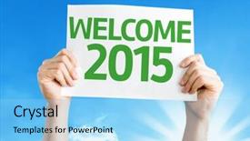  Presentation with thank - Colorful slide deck enhanced with religion thank you - welcome 2015 card backdrop and a arctic colored foreground