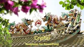  Presentation with chinese temple - Cool new PPT theme with religion theme - close up architectural detail backdrop and a tawny brown colored foreground