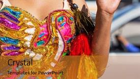  Presentation with carnaval - PPT theme consisting of religion theme - colorful decor on carnaval dressing background and a gold colored foreground