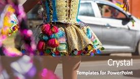  Presentation with carnaval - Beautiful PPT layouts featuring religion theme - colorful decor on carnaval dressing backdrop and a violet colored foreground