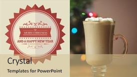  Presentation with christmas chocolate - Beautiful presentation theme featuring religion theme - composite image of merry christmas backdrop and a coral colored foreground