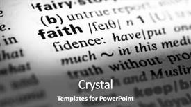  Presentation with definition - Theme featuring religion theme - dictionary definition of faith background and a dark gray colored foreground