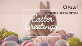  Presentation with bon voyage farewell greeting journey - Slide set with religion theme - easter greeting against easter eggs background and a  colored foreground