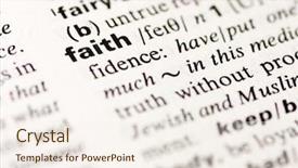  Presentation with definition - PPT theme consisting of religion theme - faith dictionary definition background and a sky blue colored foreground