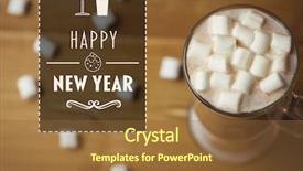  Presentation with happy new year 2022 - PPT theme enhanced with religion theme - happy new year message background and a tawny brown colored foreground