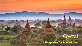  Presentation with myanmar bagan - PPT theme consisting of religious - bagan myanmar temples background and a tawny brown colored foreground