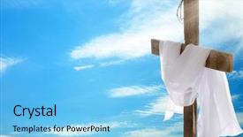  Presentation with crown - Presentation consisting of religious - cross with crown of thorns background and a light blue colored foreground