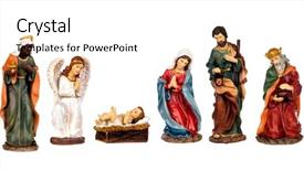  Presentation with nativity - PPT theme with religious - image figures for the nativity background and a cream colored foreground