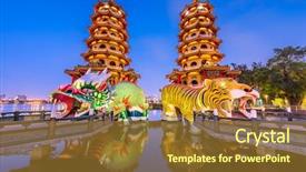  Presentation with taiwan - Audience pleasing presentation theme consisting of religious - kaohsiung taiwan dragon and tiger backdrop and a tawny brown colored foreground