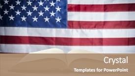  Presentation with usa flag - Amazing presentation design having religious - opened book on a background backdrop and a coral colored foreground