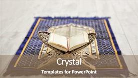  Presentation with muslim prayer - Cool new PPT layouts with religious - opened quran on muslim prayer backdrop and a coral colored foreground